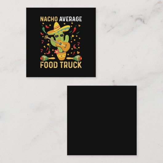 Cinco De Mayo Chef Nacho Gemiddelde Voedsel Vracht Vierkante Visitekaartje (Voorkant / Achterkant)