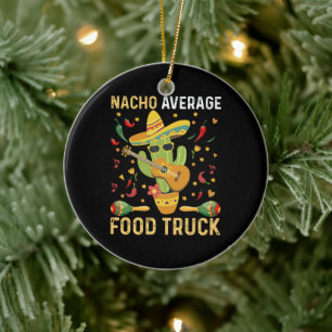Cinco De Mayo Chef Nacho Gemiddelde Voedselwagen Keramisch Ornament