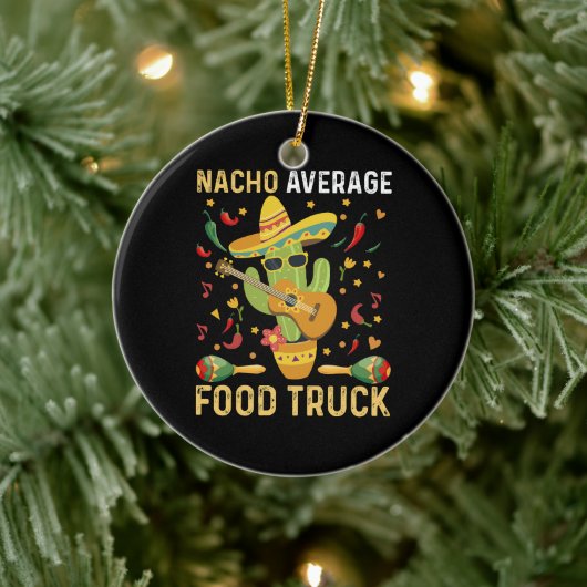Cinco De Mayo Chef Nacho Gemiddelde Voedselwagen Keramisch Ornament (Boom)