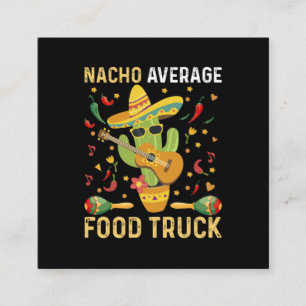 Cinco De Mayo Chef Nacho Gemiddelde Voedselwagen Vierkante Visitekaartje