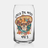 Cinco de Mayo Chihuahua Dragen Sombrero & Serape Blikvorm Glas (Voorkant)