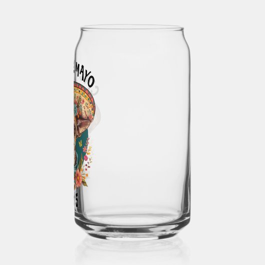 Cinco de Mayo Chihuahua Dragen Sombrero & Serape Blikvorm Glas (Links)