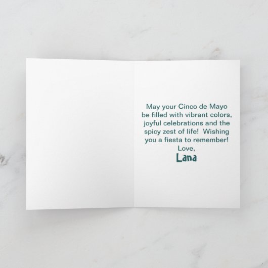 Cinco de Mayo Chihuahua Dragen Sombrero & Serape Feestdagen Kaart (Binnen)