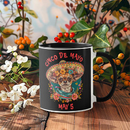Cinco de Mayo Chihuahua Dragen Sombrero & Serape Mok