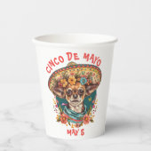 Cinco de Mayo Chihuahua Dragen Sombrero & Serape Papieren Bekers (Voorkant)