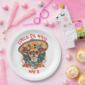 Cinco de Mayo Chihuahua Dragen Sombrero & Serape Papieren Bordje (Feest)