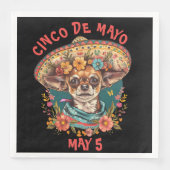 Cinco de Mayo Chihuahua Dragen Sombrero & Serape Servet (Voorkant)