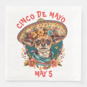 Cinco de Mayo Chihuahua Dragen Sombrero & Serape Servet (Voorkant)
