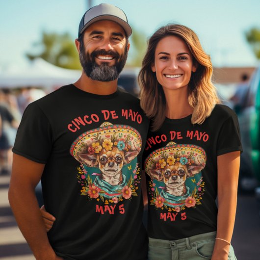 Cinco de Mayo Chihuahua Dragen Sombrero & Serape T-shirt