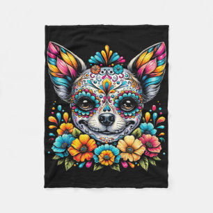 Cinco de Mayo Chihuahua Hond Suiker Schedel Bloem Fleece Deken