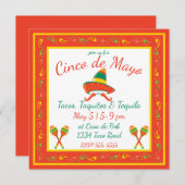 Cinco de Mayo Chili Peppers en Sombrero Kaart (Voorkant / Achterkant)