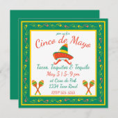 Cinco de Mayo Chili Peppers en Sombrero Kaart (Voorkant / Achterkant)