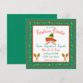 Cinco de Mayo Chili Peppers en Sombrero Kaart (Voorkant / Achterkant)