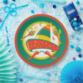 Cinco de Mayo Chili Peppers en Sombrero Papieren Bordje (Feest)