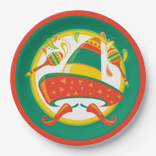 Cinco de Mayo Chili Peppers en Sombrero Papieren Bordje