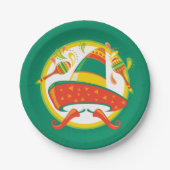 Cinco de Mayo Chili Peppers en Sombrero Papieren Bordje (Voorkant)