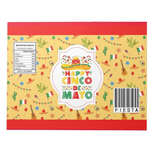 Cinco De Mayo Chip Bag Wrappers Party Favorieten Notitieblok (Voorkant)