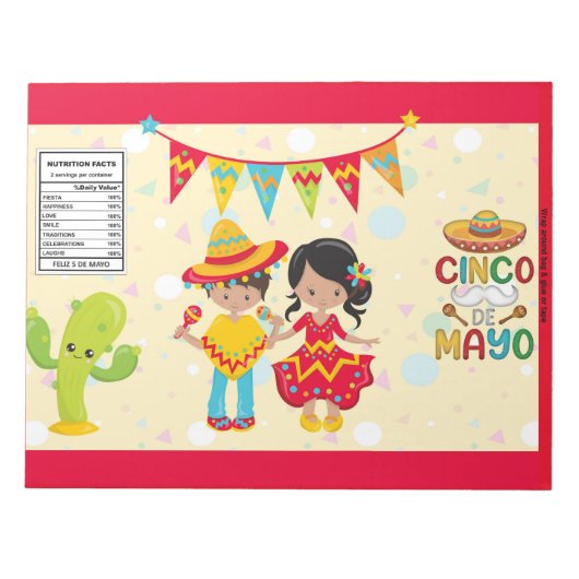 Cinco De Mayo Chip Bag Wrappers Party Favorieten Notitieblok (Voorkant)