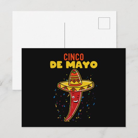 Cinco de Mayo Cilli met sombrero Briefkaart (Voorkant / Achterkant)