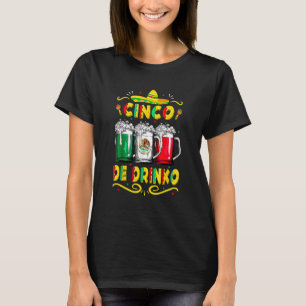 Cinco De Mayo Cinco De Drinko Mexicaanse vlag T-shirt
