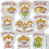 Cinco de Mayo - Cinco de Meow - Grappige Kat STICK Sticker (Voorkant)