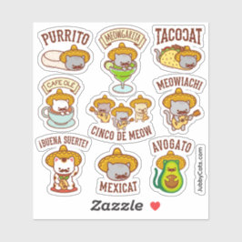 Cinco de Mayo - Cinco de Meow - Grappige Kat STICK Sticker