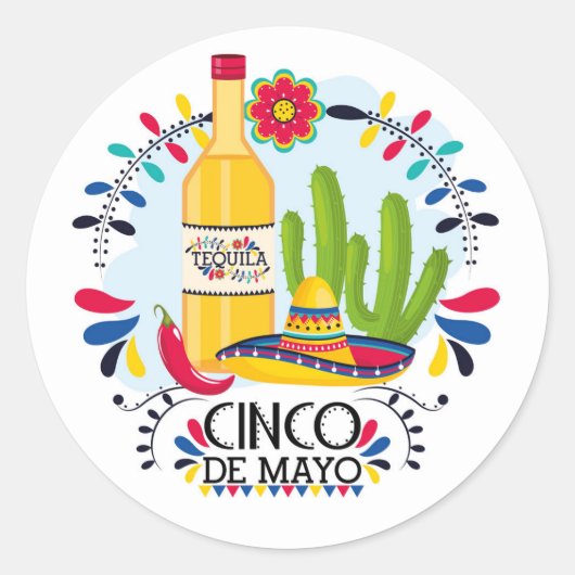 Cinco De Mayo Classic Round Sticker (Voorkant)