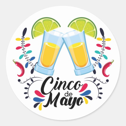 Cinco De Mayo Classic Round Sticker (Voorkant)