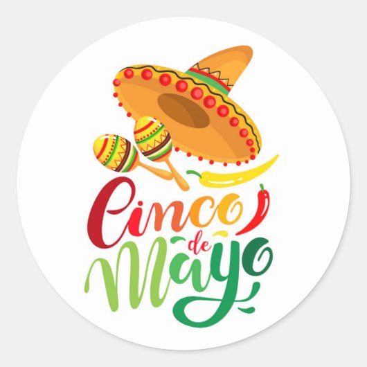 Cinco De Mayo Classic Round Sticker (Voorkant)
