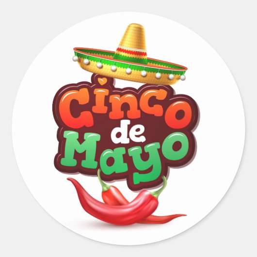 Cinco De Mayo Classic Round Sticker (Voorkant)