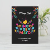 Cinco de Mayo Colorful Invitation Kaart (Staand voorkant)
