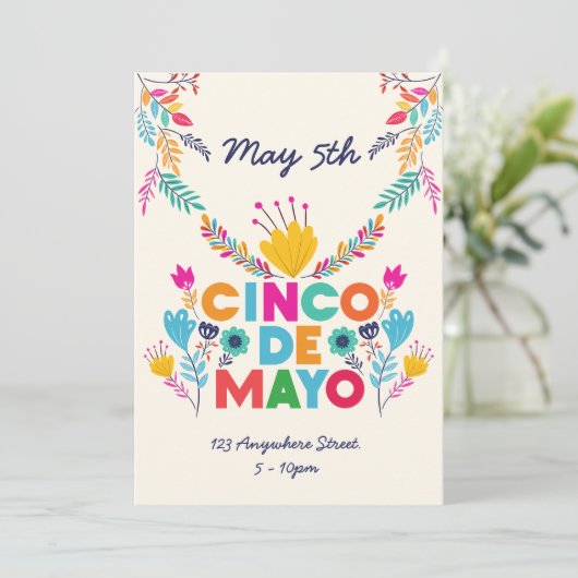Cinco de Mayo Colorful Kaart (Staand voorkant)
