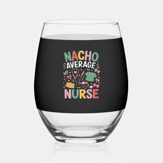 Cinco De Mayo Coquette Bow Nacho Average Nurse Nur Wijnglas Zonder Voet (Voorkant)
