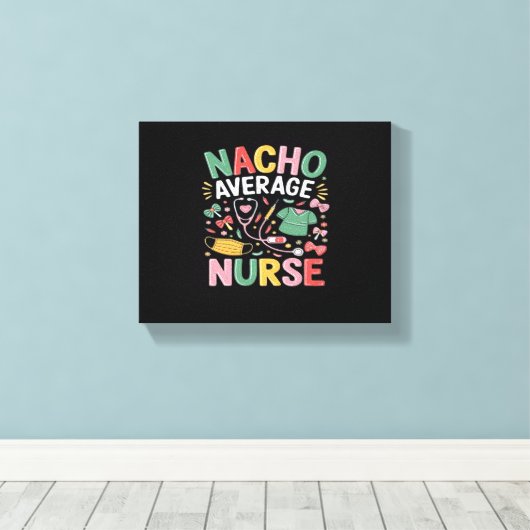 Cinco de Mayo Coquette Bow Nacho Gemiddelde Nurse Canvas Afdruk (Insitu (Houten vloer))