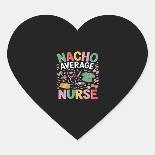 Cinco de Mayo Coquette Bow Nacho Gemiddelde Nurse  Hart Sticker (Voorkant)
