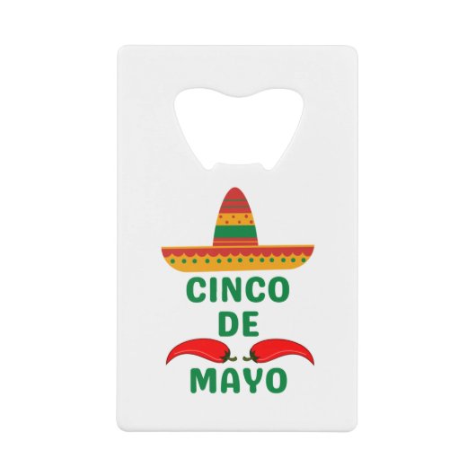 Cinco De Mayo Creditkaart Flessenopener (Voorkant)