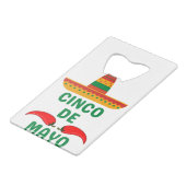 Cinco De Mayo Creditkaart Flessenopener (Achterkant Gekanteld)