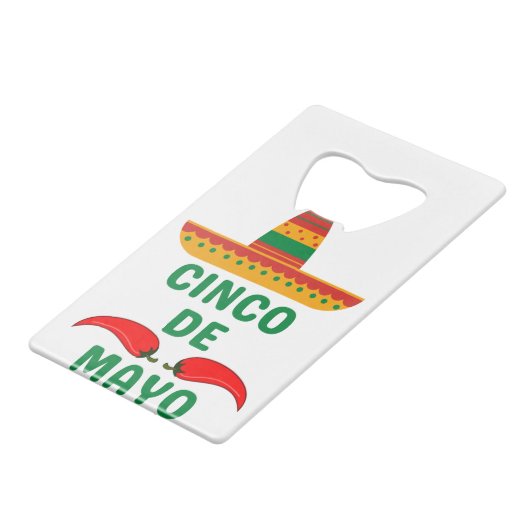 Cinco De Mayo Creditkaart Flessenopener (Achterkant Gekanteld)