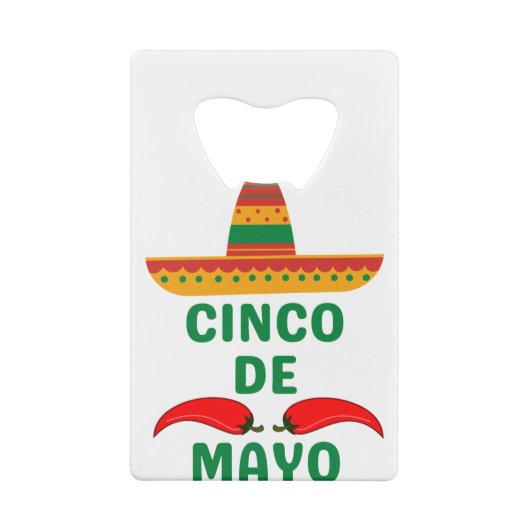 Cinco De Mayo Creditkaart Flessenopener (Achterkant)