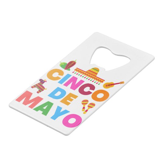 Cinco De Mayo Creditkaart Flessenopener (Achterkant Gekanteld)