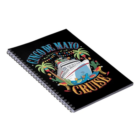 Cinco de Mayo Cruise Mexico Mexicaanse schip Fiest Notitieboek (Rechterzijde)