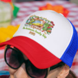 Cinco de Mayo Cruise Shirt Aangepaste naam en jaar Trucker Pet<br><div class="desc">Dit ontwerp kan op het gebied worden gepersonaliseerd dat door de foto en/of tekst te veranderen wordt verstrekt. Of het kan worden aangepast door te klikken deze Sjabloon personaliseert en dan de klik te kiezen om verdere optie aan te passen en de kleur van de achtergrond te schrappen of te...</div>