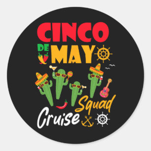 Cinco de Mayo Cruise Squad Zomervakantie Ronde Sticker