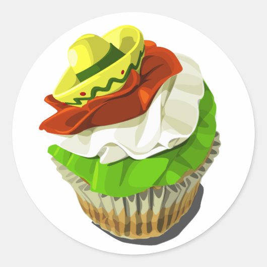 Cinco de Mayo cupcake sticker (Voorkant)