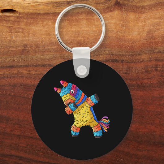 Cinco de Mayo Dabbing Donkey Pinata Fun Mexicaanse Sleutelhanger (Voorkant)
