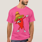 Cinco de Mayo Dabbing Hot Jalapeno Pepper Funny Bo T-shirt (Voorkant)