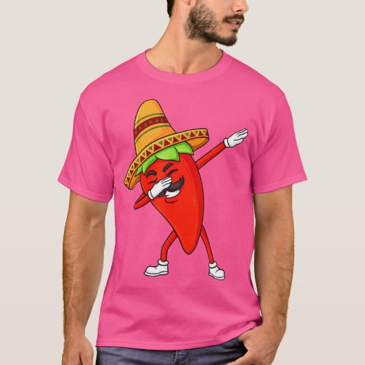 Cinco de Mayo Dabbing Hot Jalapeno Pepper Funny Bo T-shirt (Voorkant)