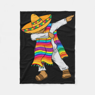 Cinco De Mayo Dabbing Mexicaans Poncho Kinder Peut Fleece Deken