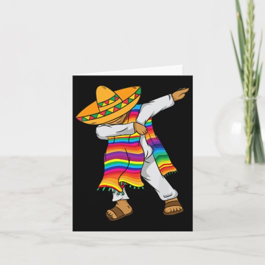 Cinco De Mayo Dabbing Mexicaans Poncho Kinder Peut Kaart (Voorkant)
