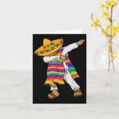 Cinco De Mayo Dabbing Mexicaans Poncho Kinder Peut Kaart (Gele Bloem)
